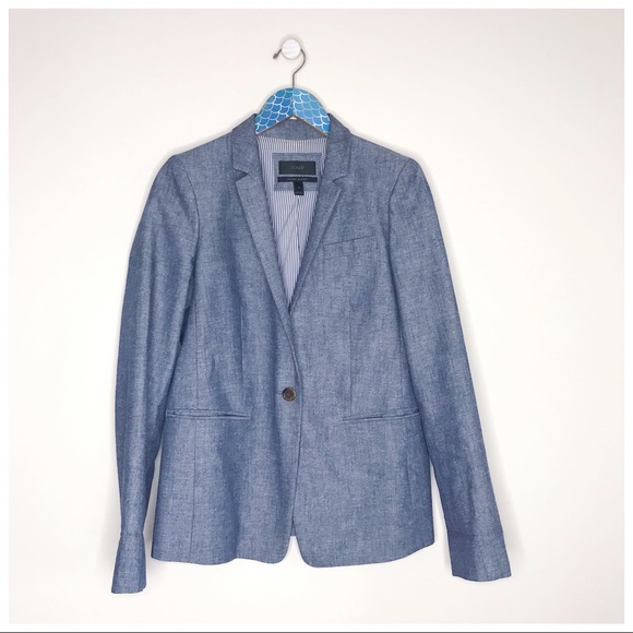 J. Crew Jackets & Blazers - J. Crew Cotton Chambray Regent Blazer Jacket